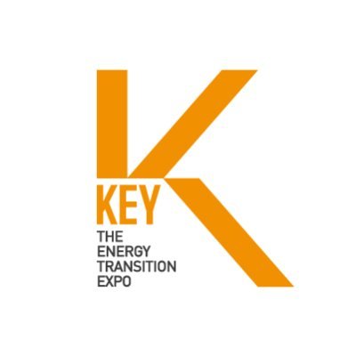Il logo verticale di KEY - The Energy Transition Expo in color ruggine su sfondo bianco