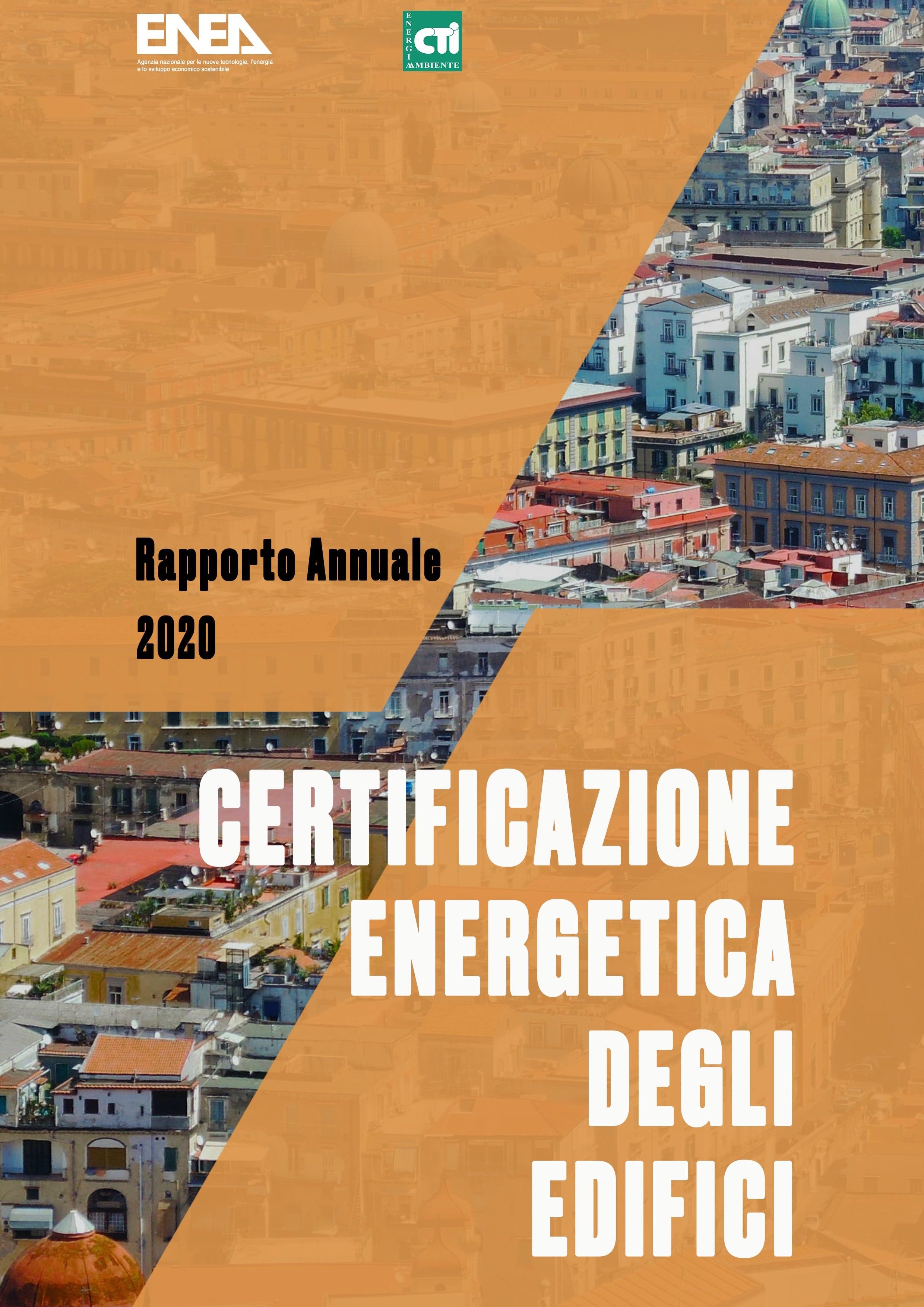 frontespizio rapporto annuale 2020 su CERTIFICAZIONE ENERGETICA DEGLI EDIFICI