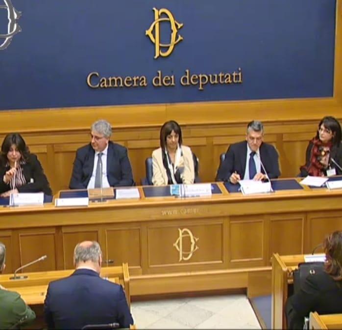 Un'immagine della conferenza stampa svoltasi lo scorso 9 maggio presso la Camera dei Deputati. la prima relatrice a sinistra è Ilaria Sergi di ENEA DUEE