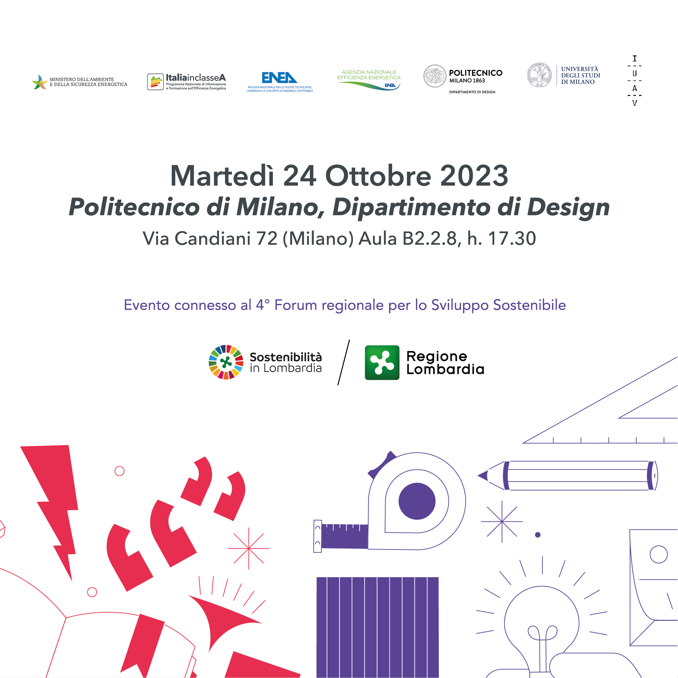 La locandina del convegno AAA – Humanizing Energy – Progetti e lessici per la transizione energetica con i loghi di ENEA, Italia in Classe A, MASE