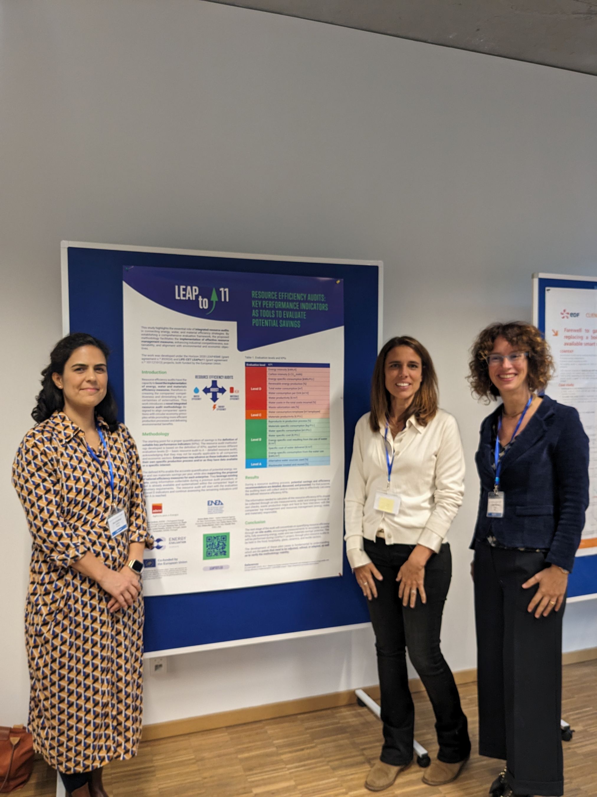 Ana Cardoso (ADENE), Claudia Toro (ENEA), Chiara Martini (ENEA) durante la conferenza tenutasi a Barlino 