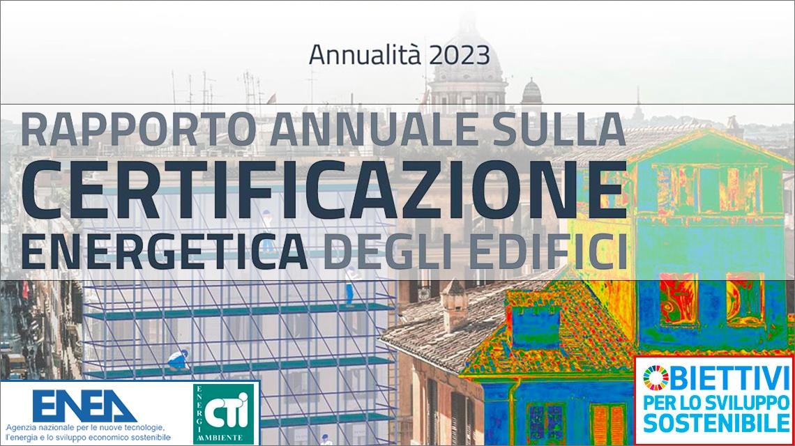 La copertina del IV Rapporto sulla certificazione energetica degli edifici con i loghi di ENEA e CTI
