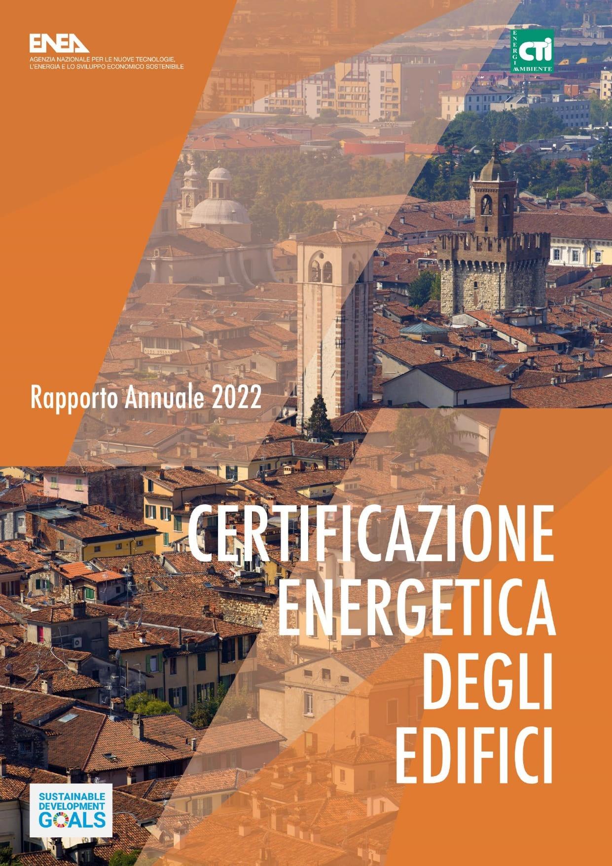 Copertina della terza edizione del Rapporto annuale sulla Certificazione Energetica degli Edifici, risultato della collaborazione tra ENEA e CTI 