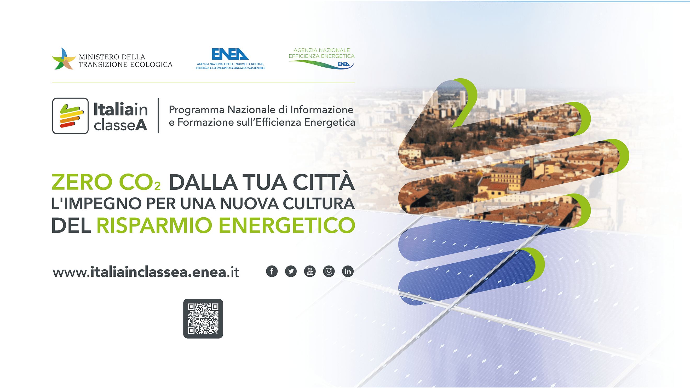 L'immagine della nuova brochure del programma Italia in Classe A - Zero Co2 dalla tua città