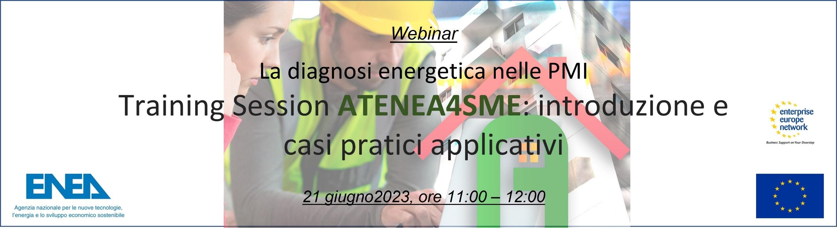 La locandina del Webinar per le diagnosi energetiche delle piccole e medie imprese del 21 giugno 2023