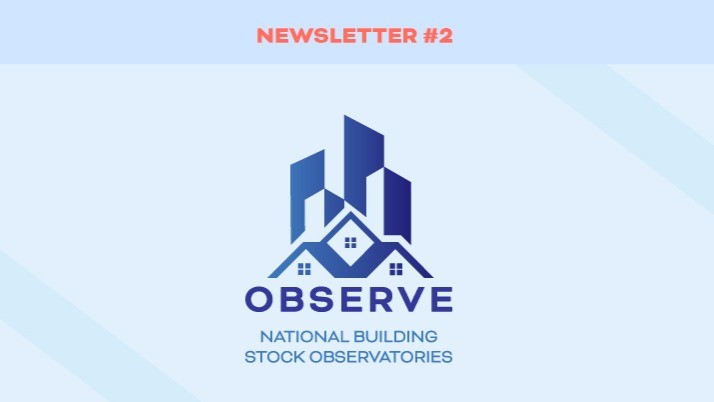 La copertina del secondo numero della newsletter del progetto OBSERVE su sfondo azzurro con in basso la scritta arancione