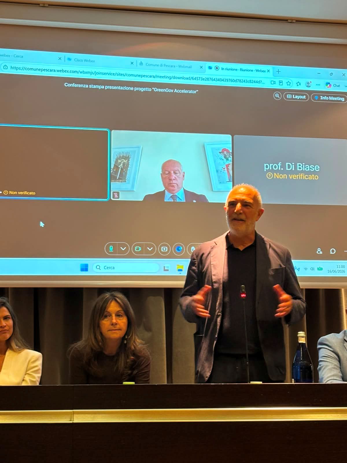 L'intervento del sindaco di Pescara, Carlo Masci, all'evento di presentazione di GreenGov Accelerator