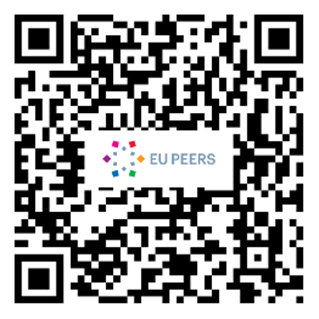Il QR Code del sondaggio con il logo del progetto europeo EU Peers