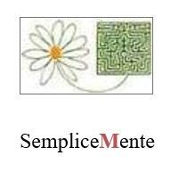 Il logo dell'associazione SempliceMente con una margherita su sfondo bianco e un quadrato verde